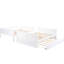 Lit superposé double en bois massif avec lit gigogne simple en blanc - Une tablette réglable durable et élégante qui convient à différents besoins de rangement-1365031761