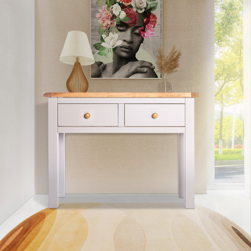 Rosewood 100cm Console Table, Light Grey/Wood
