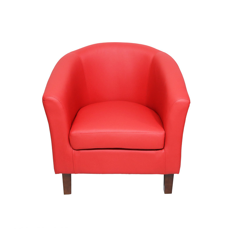 Mina Faux Leather Accent Chair, Red