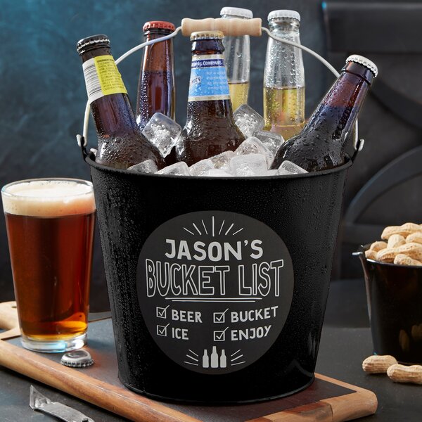 Personalised Home Bar Metal Ice Bucket Home Bar Accessories Decor Gift for  Beer Lovers Gift for Dad Happy Hour Drinks Cooler 