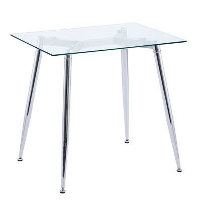 Briadale Glass Top Metal Base Dining Table