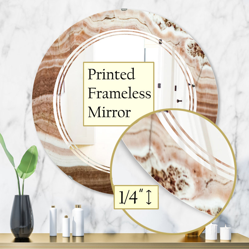 Miroir mural sans cadre rustique triples en cristaux minéraux et pierres, H 31,5 po x l po