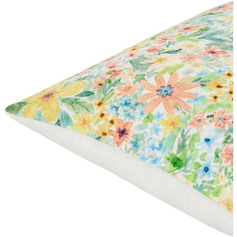 Housse et insert de coussin lombaire Spring Bouquet, Polyester, Rectangulaire H 14 po x l 22 po, Multicolore - citrons