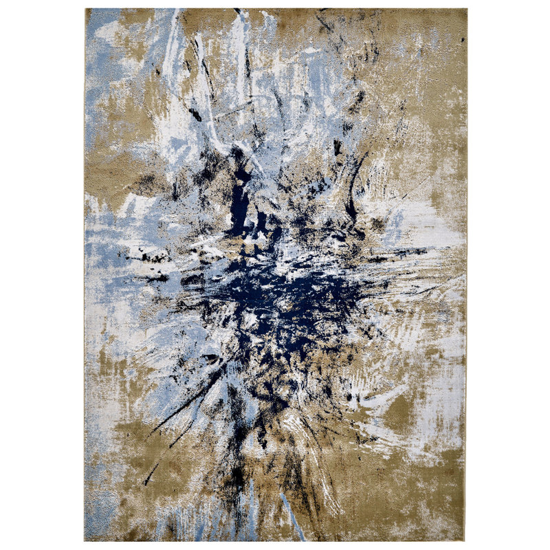 Crowford Abstract Indoor Rug, Rectangle 5'2" x 7'2"