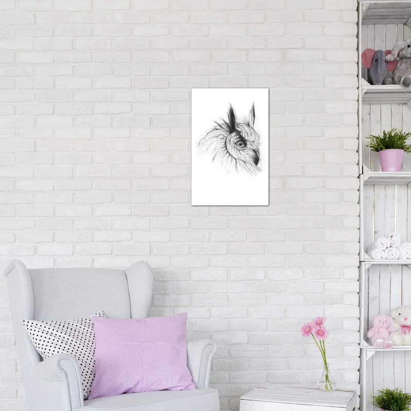 «Owl III» par Mike Koubou - impression d'art graphique, H 40 po x l 26 po x P 1,5 po, Toile tendue