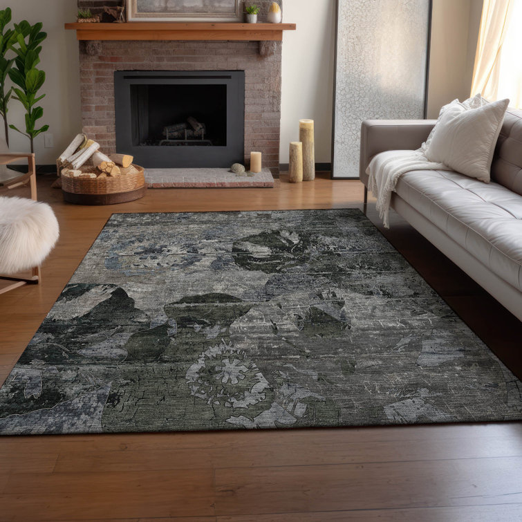 Premium Machine Washable Cerrito AMF555 Gray Rug