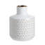 D5.9X7.9 "Vase rond blanc / or