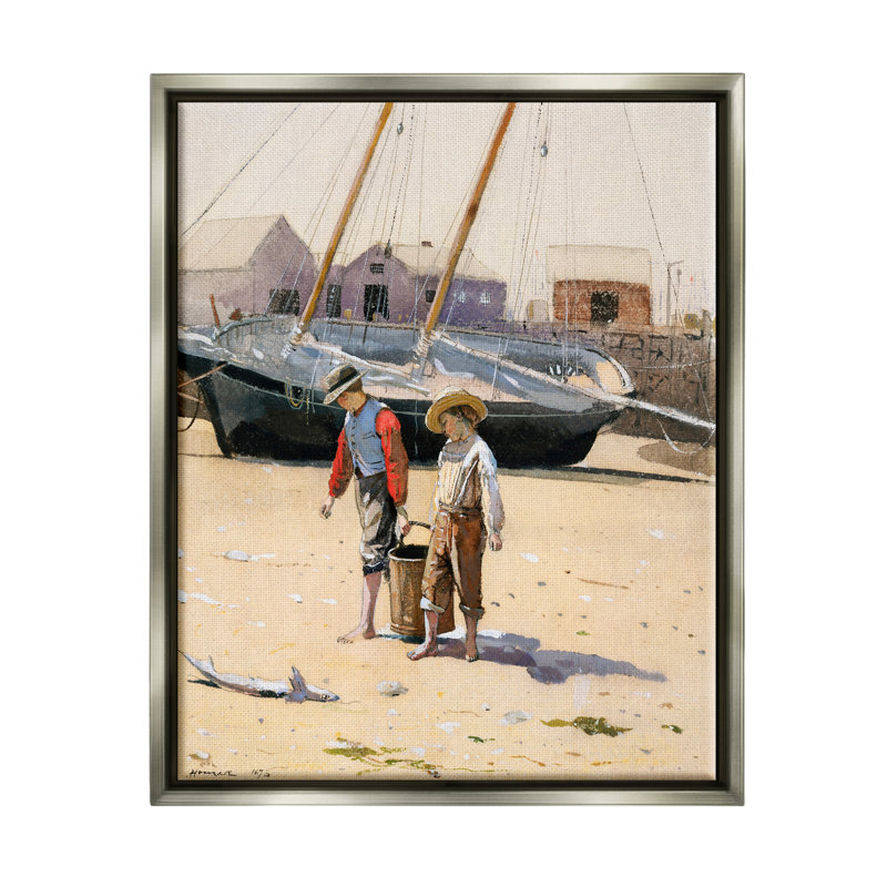 «Old Fashioned Man Woman Walk Beach Marina», art mural par lettrage et doublure, L 17 po x H 21 po