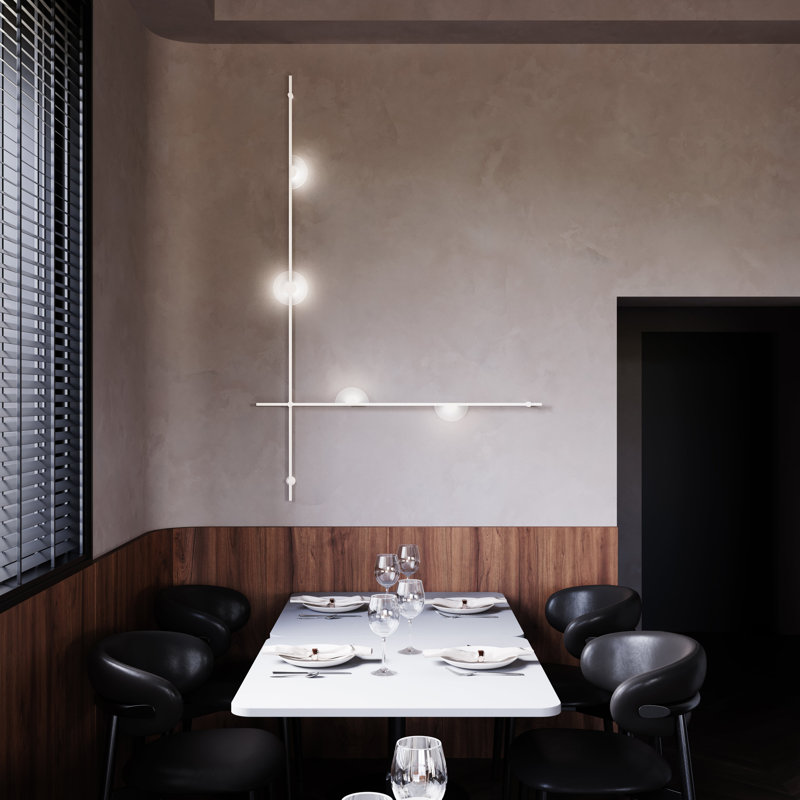 Applique murale à DEL en aluminium à 5 lumières Suspender®, Blanc satiné