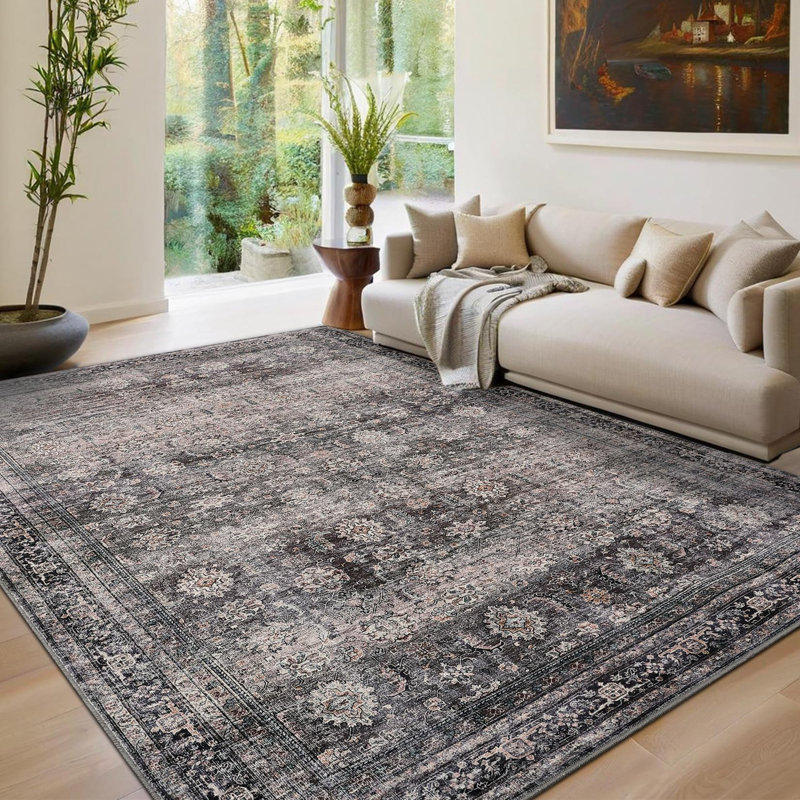 Rectangle Abstract Area Rug, Gray, Rectangle 160 x 230 cm