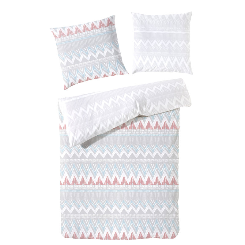 Zahara Renforce bedding, Single - 1 Pillowcase (80 x 80 cm), Blue/Red