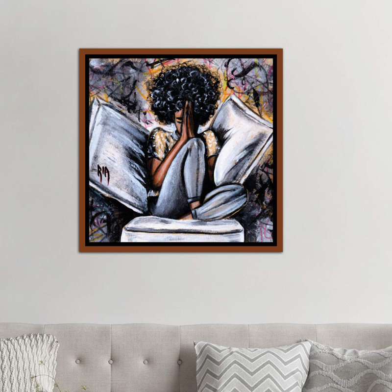 «All I Have ...» par l'artiste Ria - reproduction, H 18 po x l 18 po, Toile avec cadre photo, Bois classique