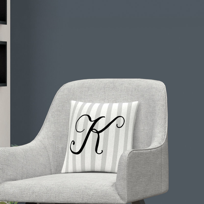ABC Striped Throw Pillow, K