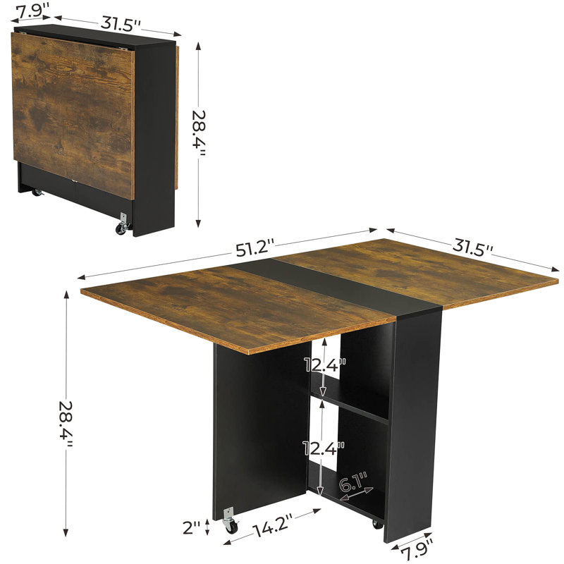 Yaretsy Dining Table, Brown, Black