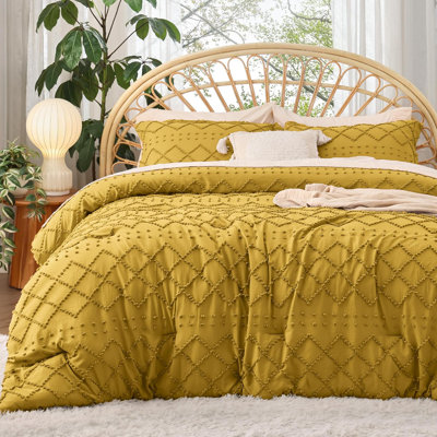 Bedsure Embroidered Tufted All-Season Comforter Set (Set of 3)