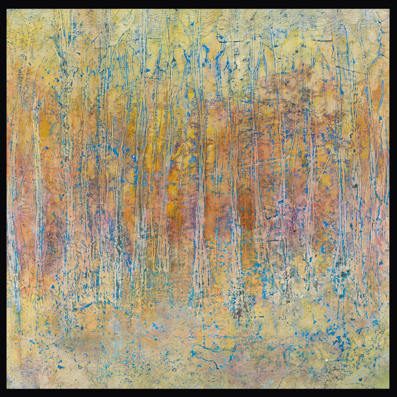 Sunset Haze Painting, Black Framed