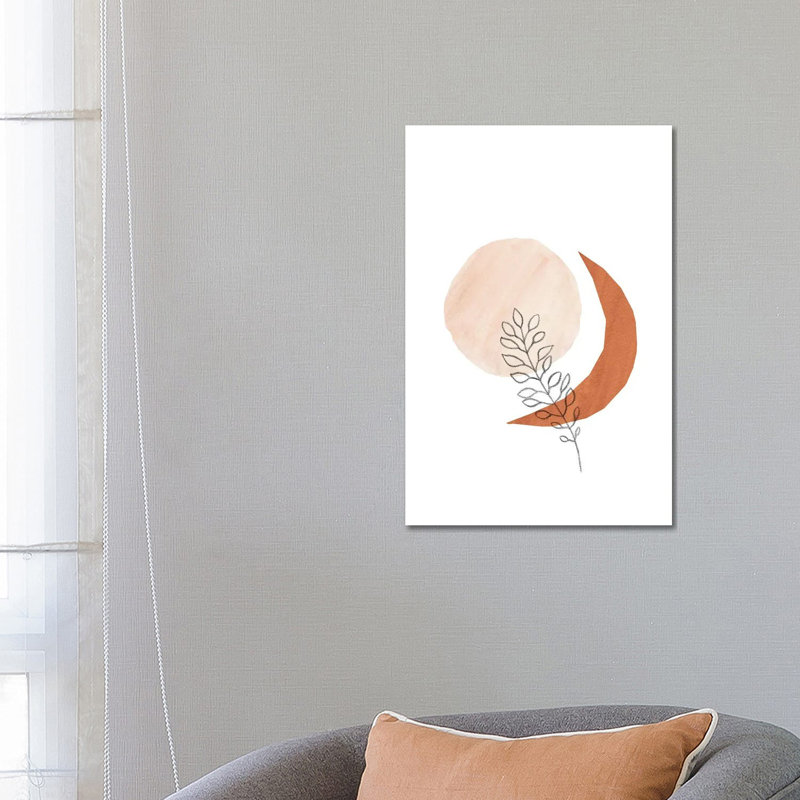 Sun Moon and Plant 1 Piece Wrapped Canvas Painting, 66.04 cm H x 45.72 cm W x 1.91 cm D