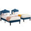 Ensemble de 2 lits simples tapissier à tête de lit ajustable-88103693