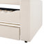 Lit de jour rembourré avec couchette simple beige, rangement et rangement pour système audio, divertissement-755810497-755810527