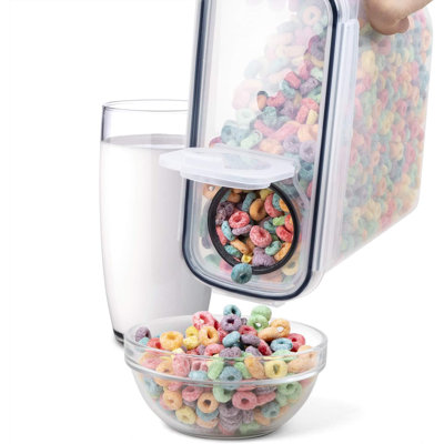 Cereal Containers Storage Set - 6 Piece Airtight Large Dry Cereal Storage Containers(135.2Oz), BPA Free Dispenser Plastic Cereal Storage Containers With 16 Labels & Pen