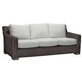 Rustic 81.25" Wide Outdoor Wicker Patio Sofa with Cushions