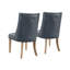 Chaise d'appoint Alejoa en similicuir bleu marine (ensemble de 2)-114814508-123801227