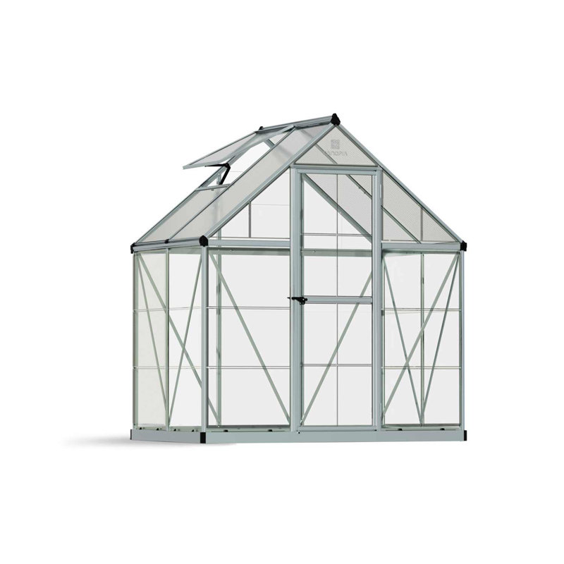 Palram - Ensemble de serre en aluminium en polycarbonate Canopia, Argent argent, H 82 po x l 73 po x P 49 po