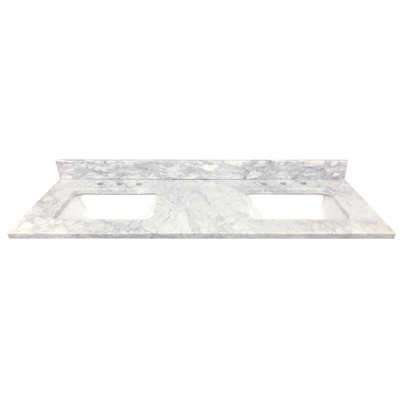 61'' Marble Double Bathroom Vanity Top with Sink