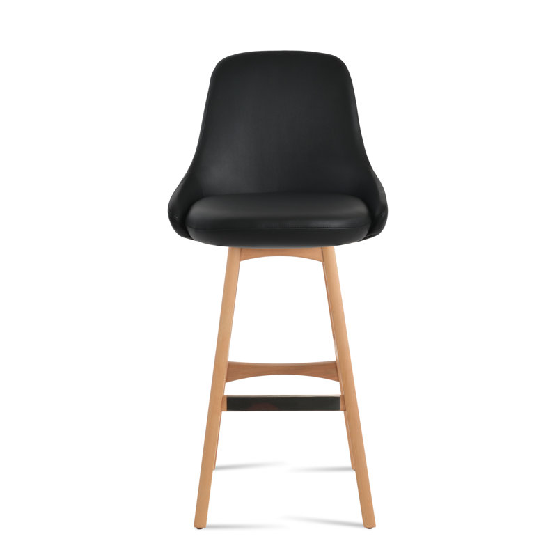 Tabouret Gazel, Tabouret de bar (siège d'une hauteur de 31 po), Naturel, Noir mat