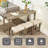 4-Piece Bar Table Set With Power Outlet, Dining Bar Table And Chairs Set,Bar Table Set With 3 Padded Stools For Living Room, Dining Room, Game Room