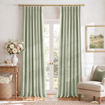 Birglinde Faux Linen Thermal 100% Blackout Curtains Rod Pocket/Ring Clips