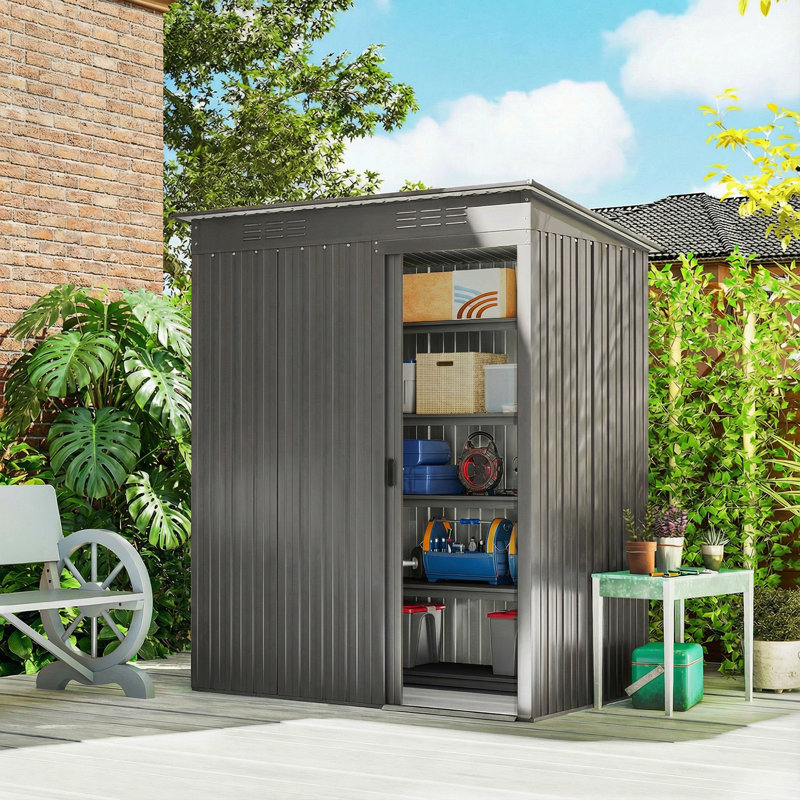 Garden Storage Shed, Light Grey