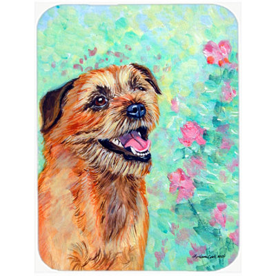 East Urban Home Border Terrier Rectangle Glass Cutting Board