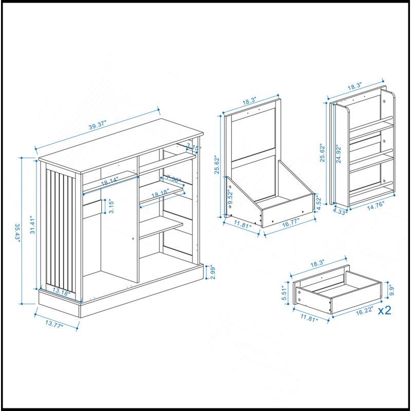 Armoire de rangement polyvalente avec plusieurs compartiments pour une vie organisée