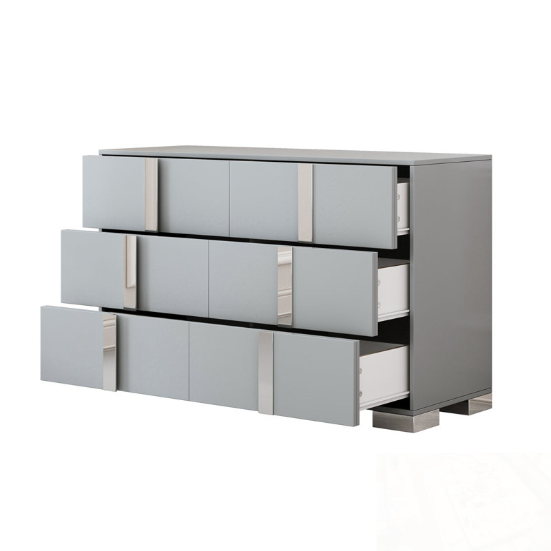 Armoire de rangement avec 6 tiroirs, Gris