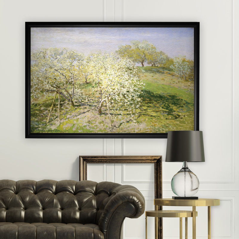 «Apple Trees», reproduction de photo, H 24 po x l 30 po x P 1,5 po, Cadre noir, Blanc mat