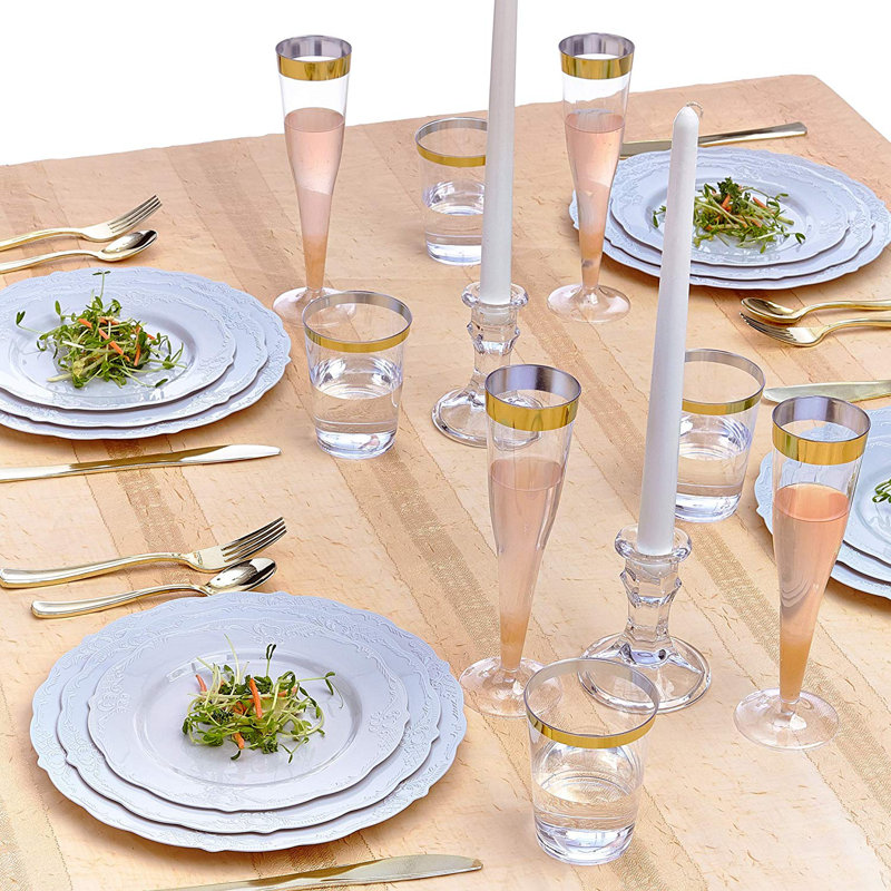 Assiette à salade jetable en plastique épais, Gris
