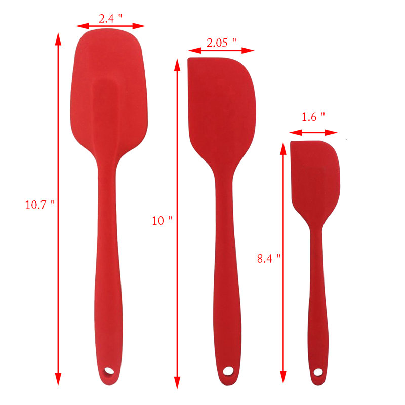 Fixtatisplays® 3PK Spatule en silicone résistante à la chaleur Spatule à gratter Spatule 15016