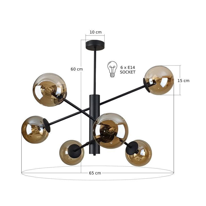 Solen 6-light Flush Mount, Brown
