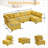 Sectional Sofas | 6-Seat U Shaped Modular Reversible Chaise for Living Room | Mustard Yellow | Corduroy-124535758