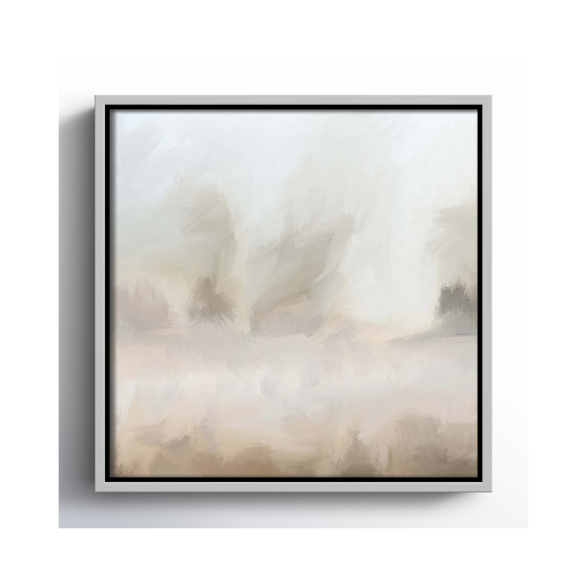 Mirage - Floater Frame Canvas, Silver, 13.5" W x 13.5" H