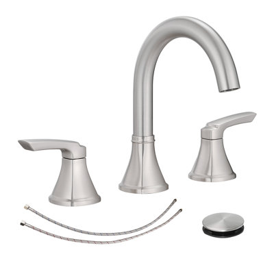 Robinet de lavabo de salle de bain à trois trous à deux poignées avec bonde escamotable Topcraft