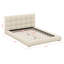 Lit moderne à profil bas avec support de lattes robuste, pas de sommier tapissier, lit moelleux de luxe pour la chambre à coucher-130830846-130830848