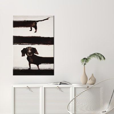 Abstract Dog Artwork on Cotton Canvas Depicts a Unique 3D Animal Pattern Perfect for Living Room Wall Decor