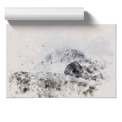A Flock of Birds Watercolour - Frameless Print