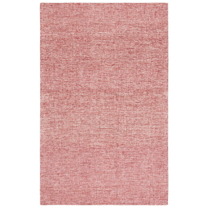 Pine 704 Hand Tufted Wool; Cotton; Latex No Pattern Rug in Red, Rectangle 6' x 9'