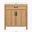 Meuble-lavabo de 30 po en bois avec cadre en bois massif, 2 portes à fermeture douce, 1 tiroir rabattable et tablette réglable