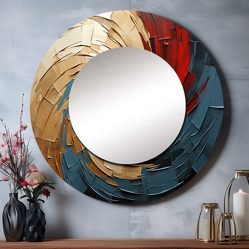 Spiral Symphony - miroir spiral abstrait mural, 29 po x 29 po