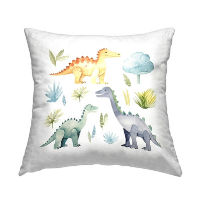 Design de coussin décoratif Dino Wonderland Wonders par Lazar Studio