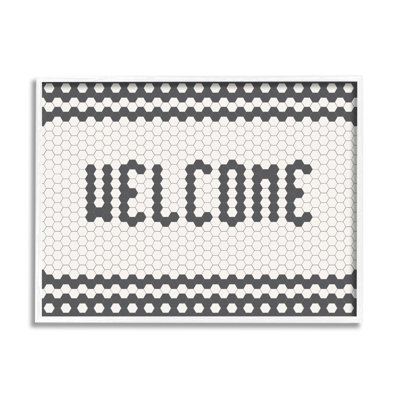 Motif géométrique «Welcome» café Bistro - art textuel